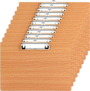 Klemmappe A4 in legno 3 mm spessa - 10 pezzi - Chiusura metallica - Ondolato - Ufficio - Ristorante - Scuola