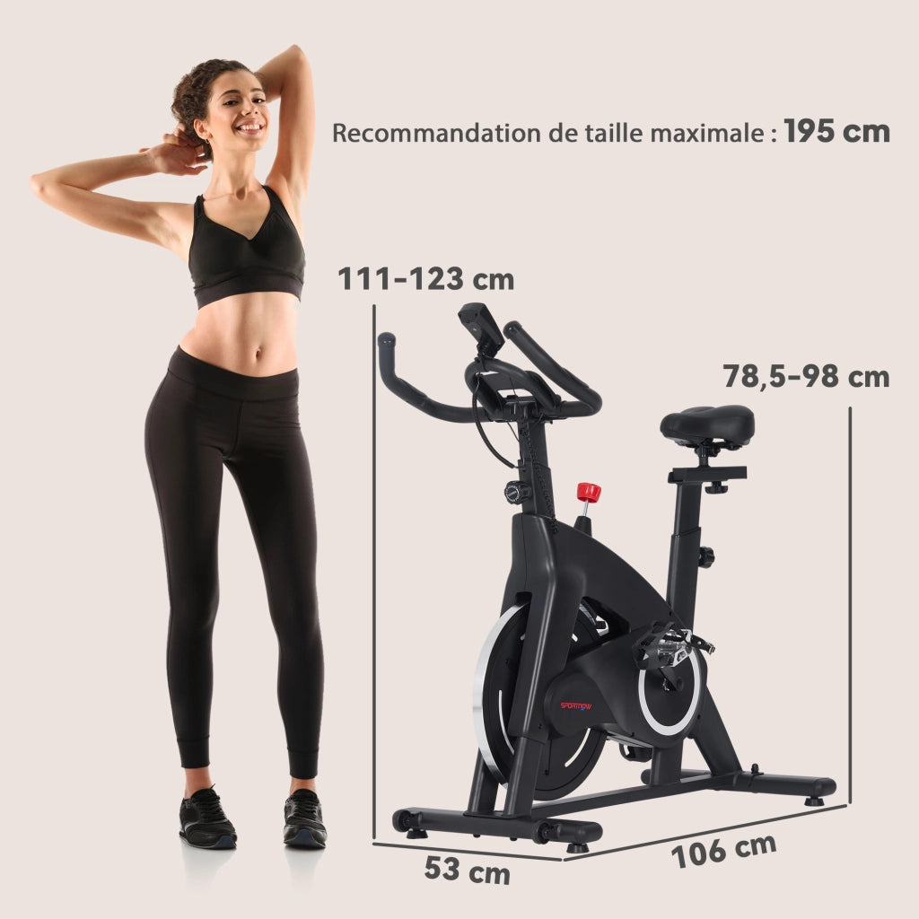 Bicicletta da Camera Fitness Silenziosa ¨C zephmum ¨C Nero, Regolabile, LCD