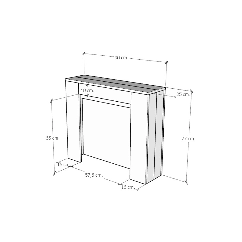 Consolle allungabile 90x25/211 cm Kiba - Bianco Frassino