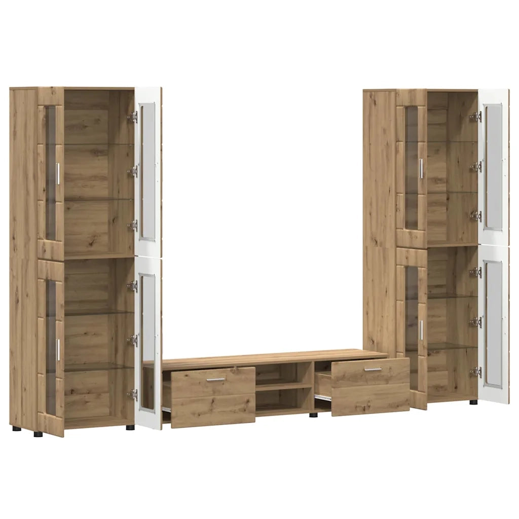 Set mobile TV FLORIN Rovere artigianale Legno multistrato