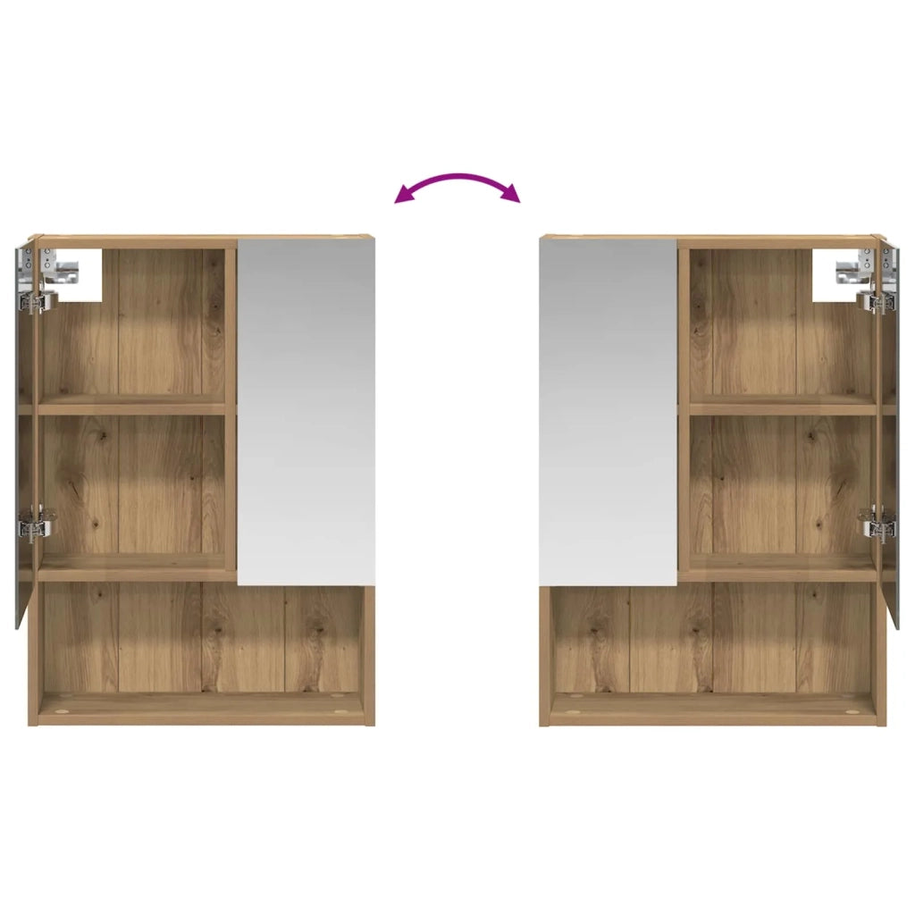 Mobiletto per specchio da bagno con porta Rovere Artigianale