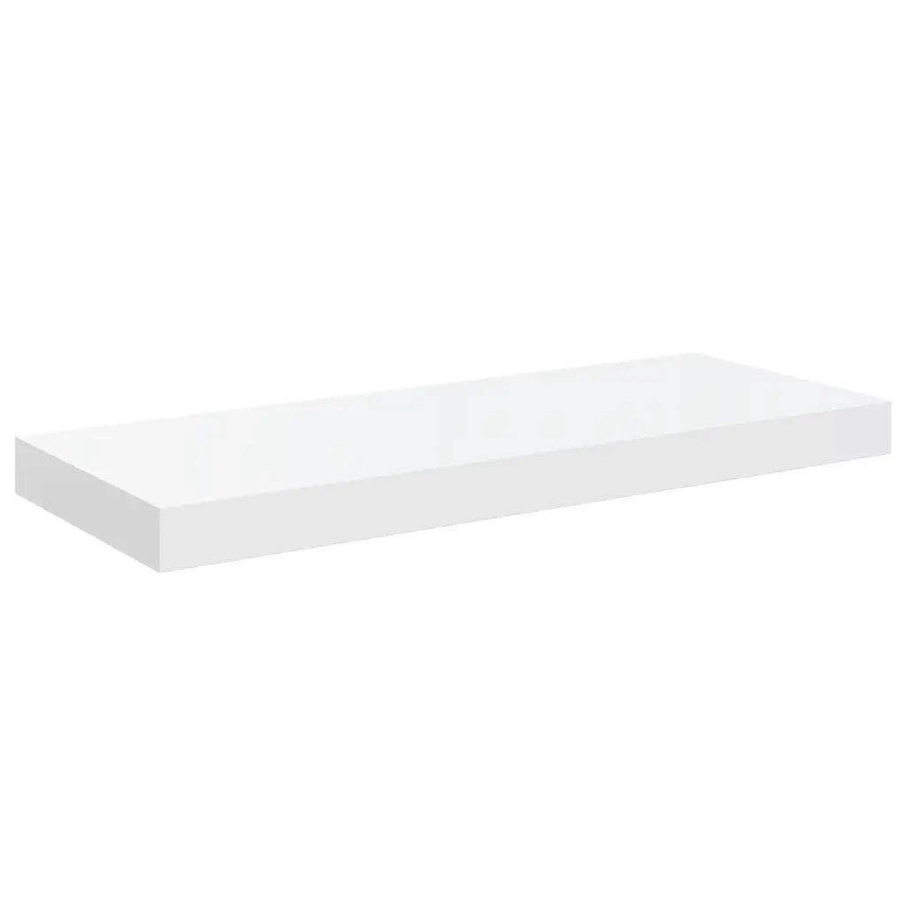 Scaffali a Parete 2 pz Bianco Lucido 60x23,5x3,8 cm in MDF cod mxl 33702