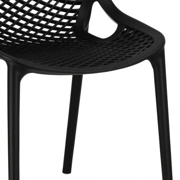 Set 4 sedie design polipropilene e fibra di vetro antracite 50x60x82 - Mobili 2G