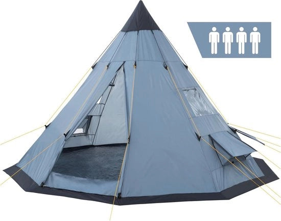 Tenda per 4 Persone - Ideale per Campeggio e Escursioni - Impermeabile con 3000 mm di Colonna d'Acqua