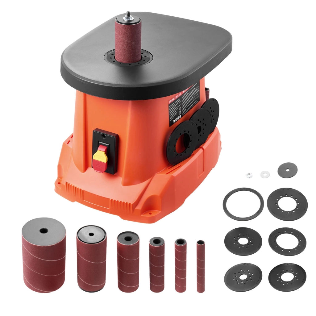 Levigatrice a Mandrino Oscillante BOSS200/1 da Banco 2000 giri/min Tavolo Ghisa 397x295 mm Corsa 16 mm con 6 Manicotti per Lavorazione Legno Officina