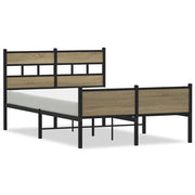 Letto matrimoniale | Letto per adulti | Giroletto senza Materasso Rovere Sonoma 120x200cm in Truciolato