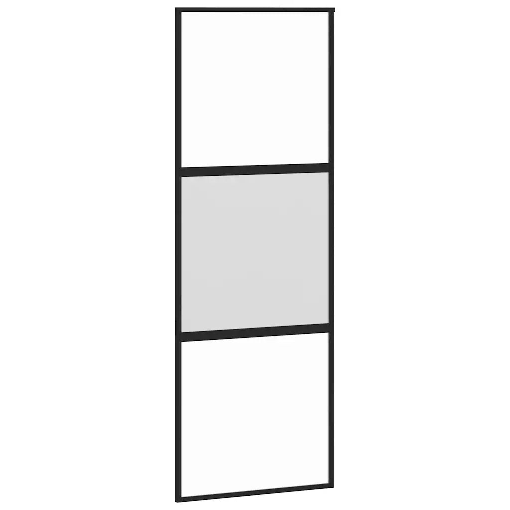 vidaXL Porta Scorrevole Set Ferramenta Nera 76x205 cm Vetro Temperato