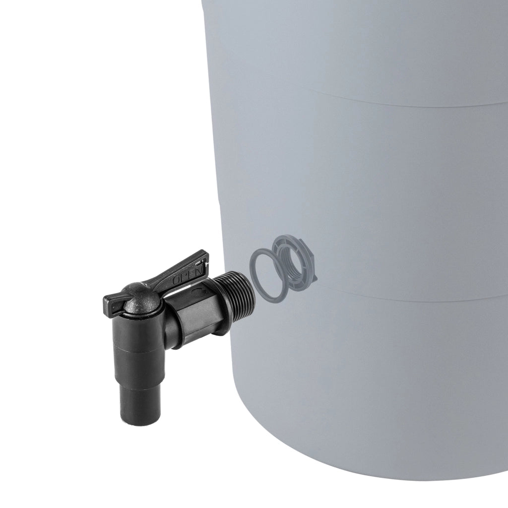 Rubinetto da giardino KADAX 3/4 per serbatoio di acqua piovana con valvola a barilotto.