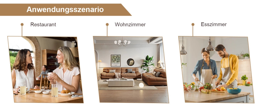 Tavolo da pranzo rotondo moderno per 4 persone con 4 sedie bianche, piano in MDF e vetro, marrone e bianco, 100 cm