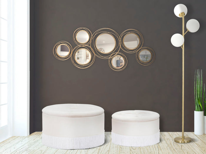 Lampada da Terra Glamy 3 Luci Ø36x190 cm in Ferro e Vetro Oro e Bianco