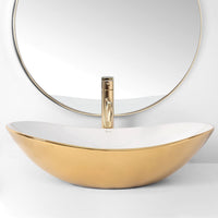 Lavabo Da Appoggio Rea Royal White Gold