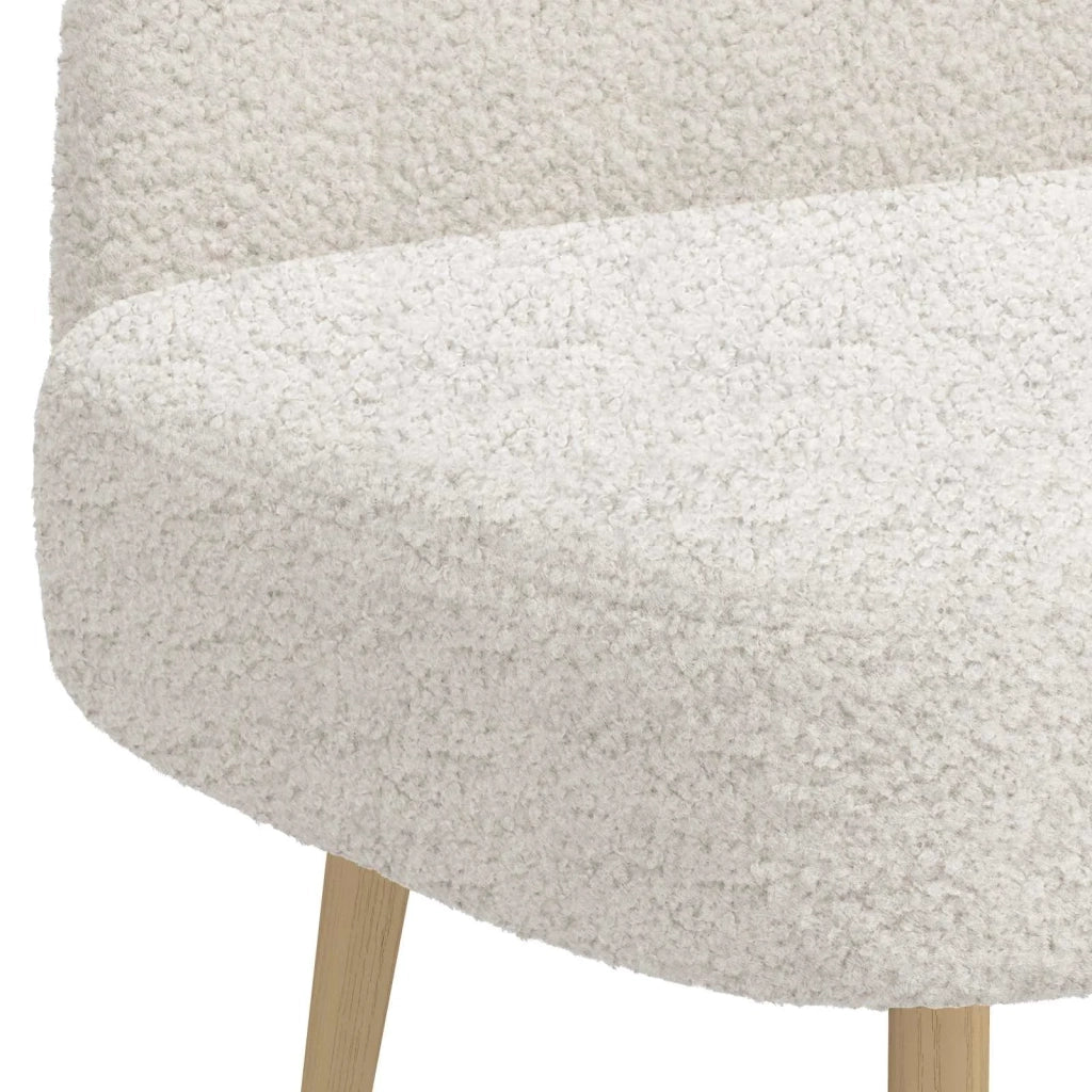 Panchina imbottita con schienale Crema 110 x 60 x 76 cm Bouclé 42040771