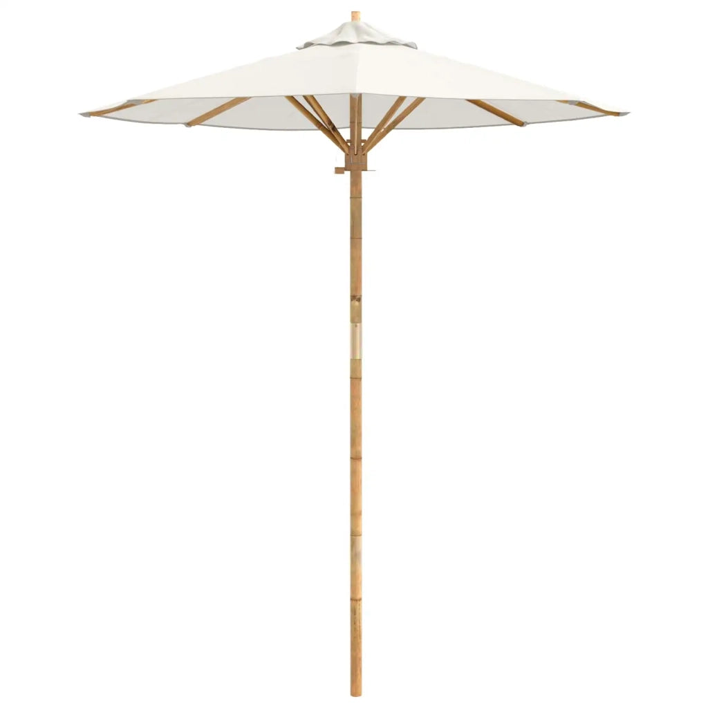 Ombrello da giardino Bianco Crema Ø 180 x 230 cm Bambù 4108080