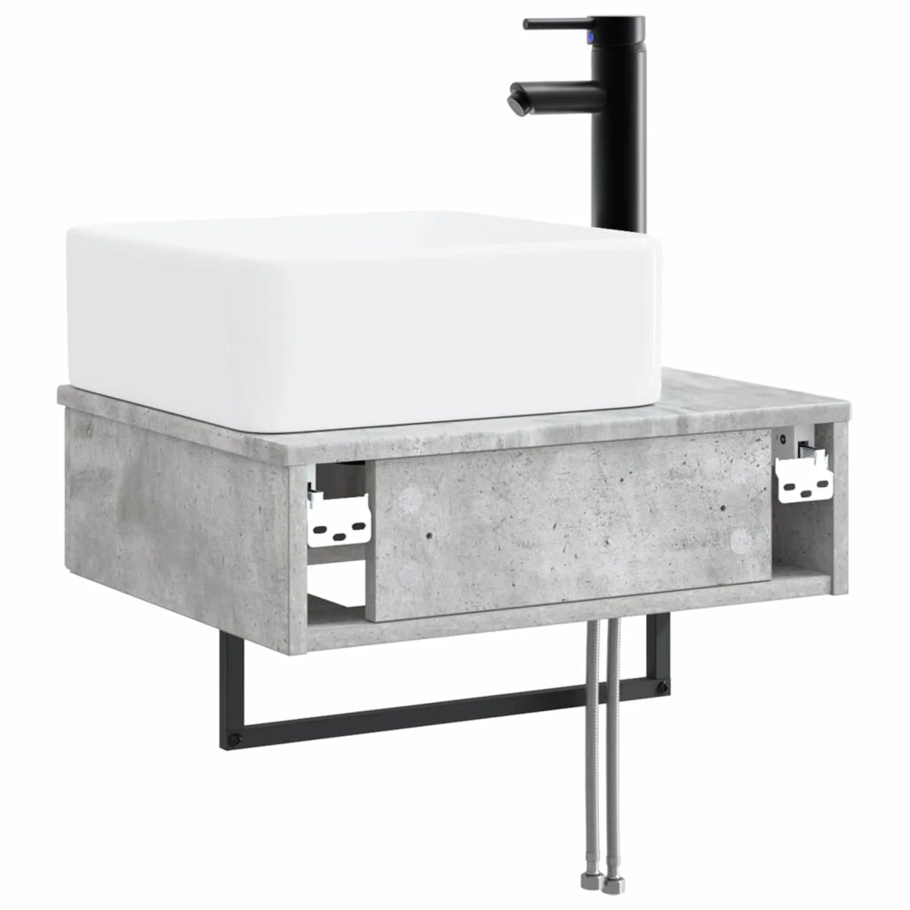 Lavabo da Parete Grigio Cemento 53 x 35 x 39 cm CFW1820427