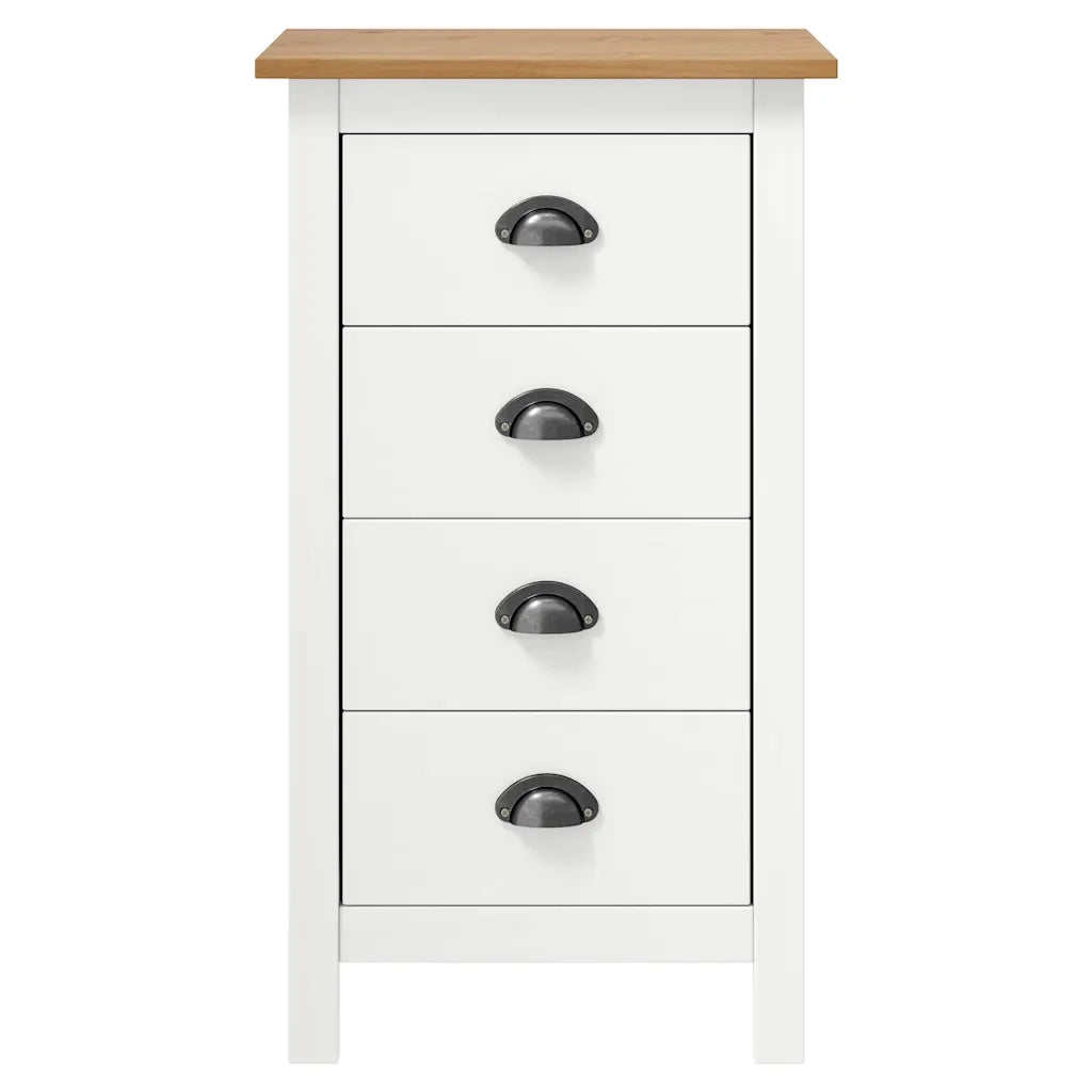 Credenza-Buffet-Armadio da cucina Hill Bianca 46x35x80 cm in Legno Massello di Pino 545691