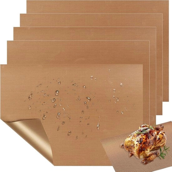 5 Pacchi di Folia di Cottura Rinnovabile 40x30cm, Carta di Cottura Duratura per Forno e Microonde, Ideale per Barbecue e Cottura