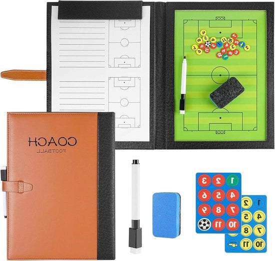 Tavolo Tattile Magnetico per Calcio Pro Futsal - Tavolo Tattile Tattico con Magneti, Penna e Spazzola - Strumento di Allenamento Calcistico con Opzioni di Pre-partita
