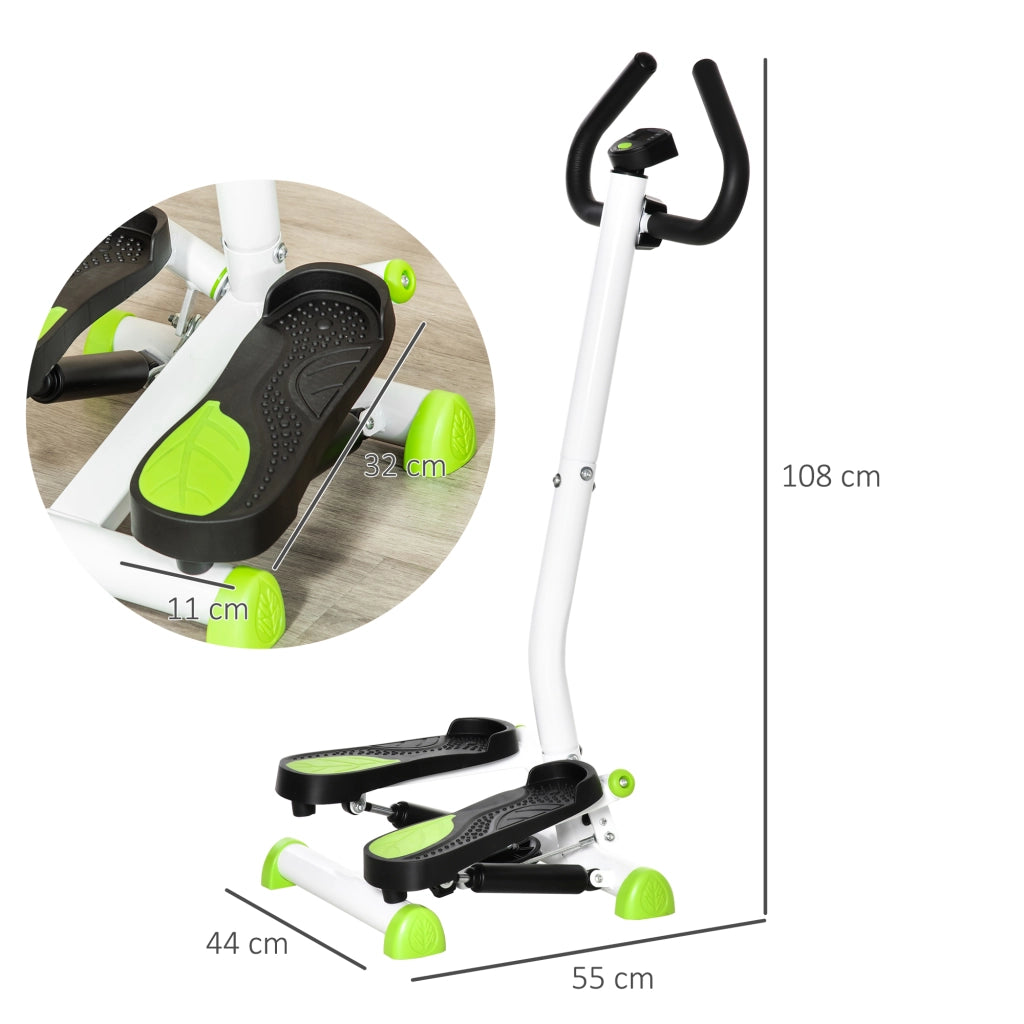 Stepper Fitness con Manubrio ¨C Zephmum ¨C Bianco Nero Verde 55x44x108 cm