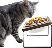 Ciotola per Gatti con Vaschetta Elevata - Ciotola per Gatti Ergonomica - Vaschetta Elevata in Ceramica - Ciotola per Gatti con Vaschetta Elevata - Ciotola per Gatti in Ceramica con Superficie Antiscivolo