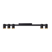 Barra faretti Maribel Polux nera oro 5xGU10 dimmerabile