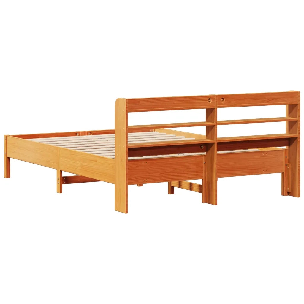 Letto senza Materasso Marrone Cera 135x190 cm in Legno di Pino 3306905
