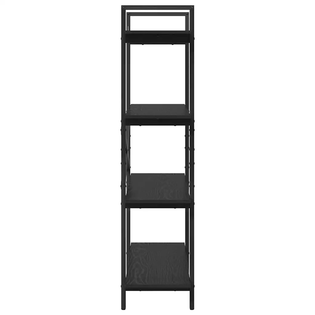 Libreria-Scaffale per Libri-Mobile di Stoccaggio Rovere Nero 100 x 33,5 x 140 cm Legno multistrato