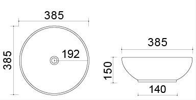 Bacinella d'appoggio D38.5 cm in ceramica Nero