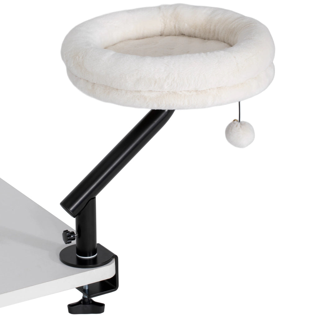 Letto per gatti da scrivania regolabile in altezza con rotazione 360¡ã ¨C zephmum ¨C crema