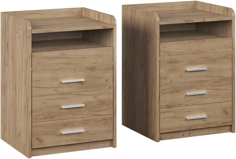 Comodino Edis, Antracite, Set di 2