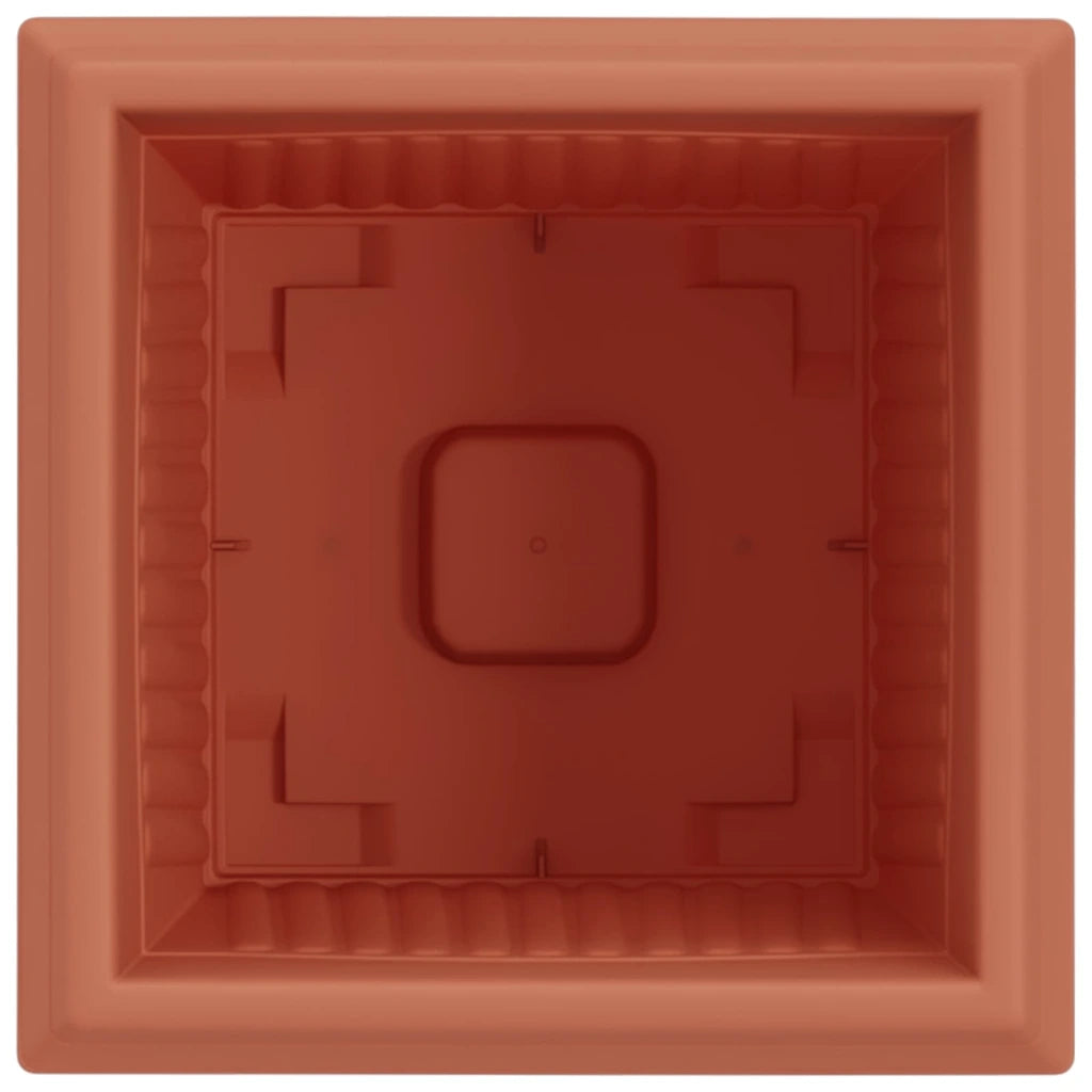 Vaso quadrato per fiori 6 pcs Rosso Mattone 23 x 23 x 17,5 cm 42020329