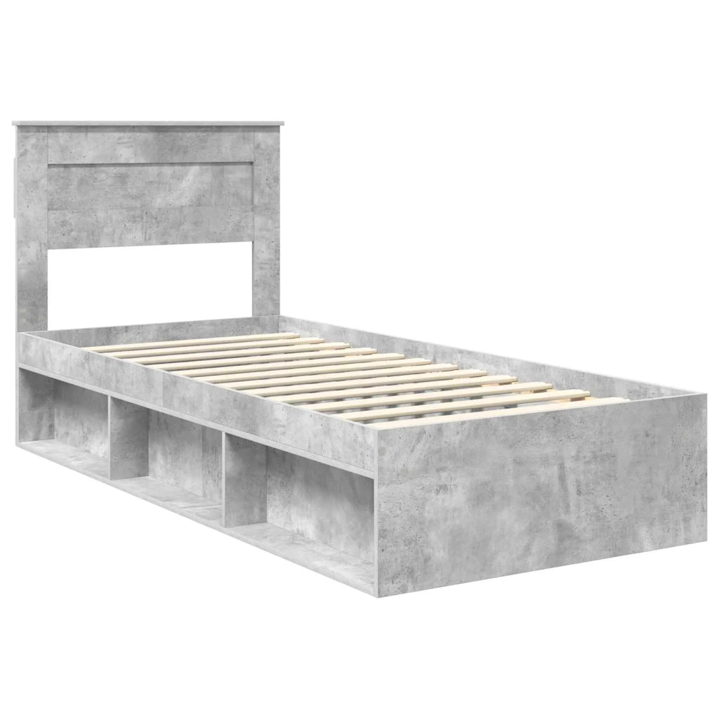 Struttura del letto Grigio Concretè 100 x 200 cm Pino massello