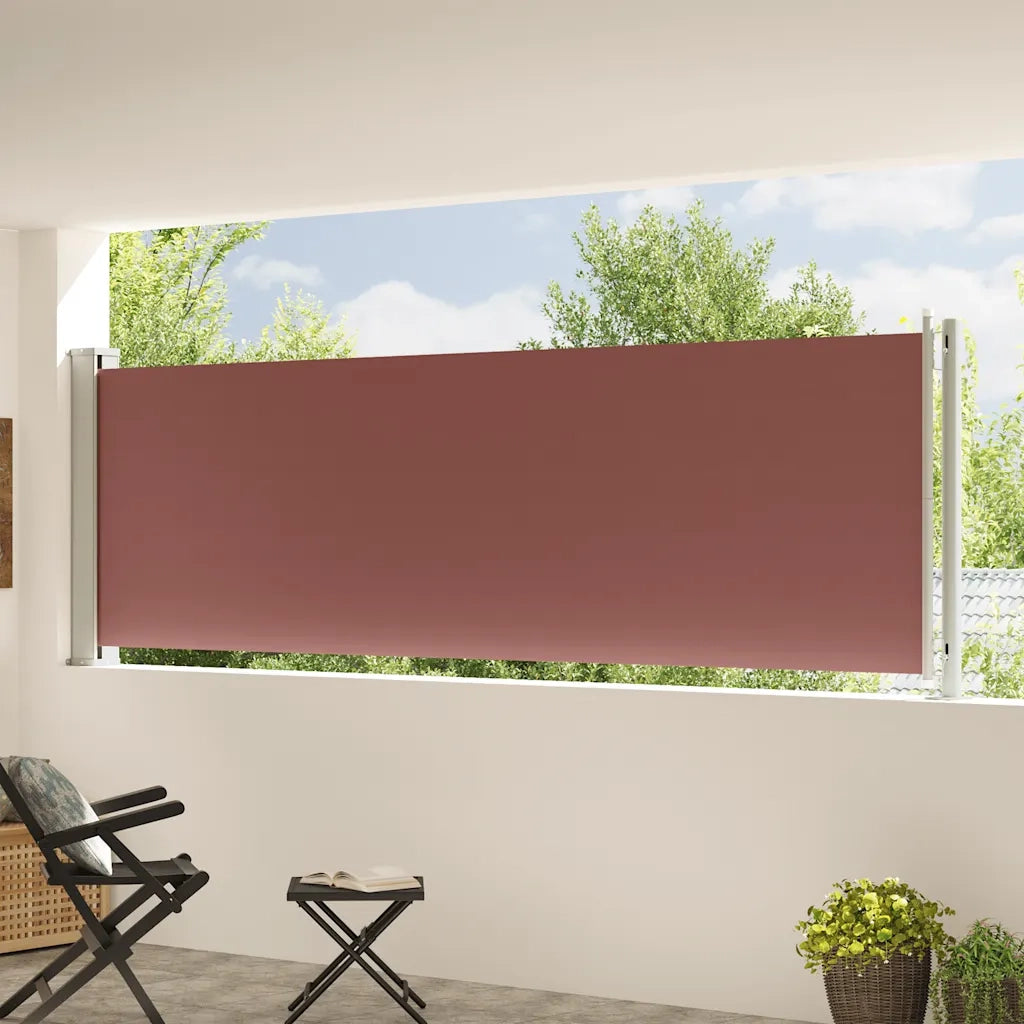 Tenda da Sole | Tenda laterale Retrattile per Patio 117x600 cm Marrone