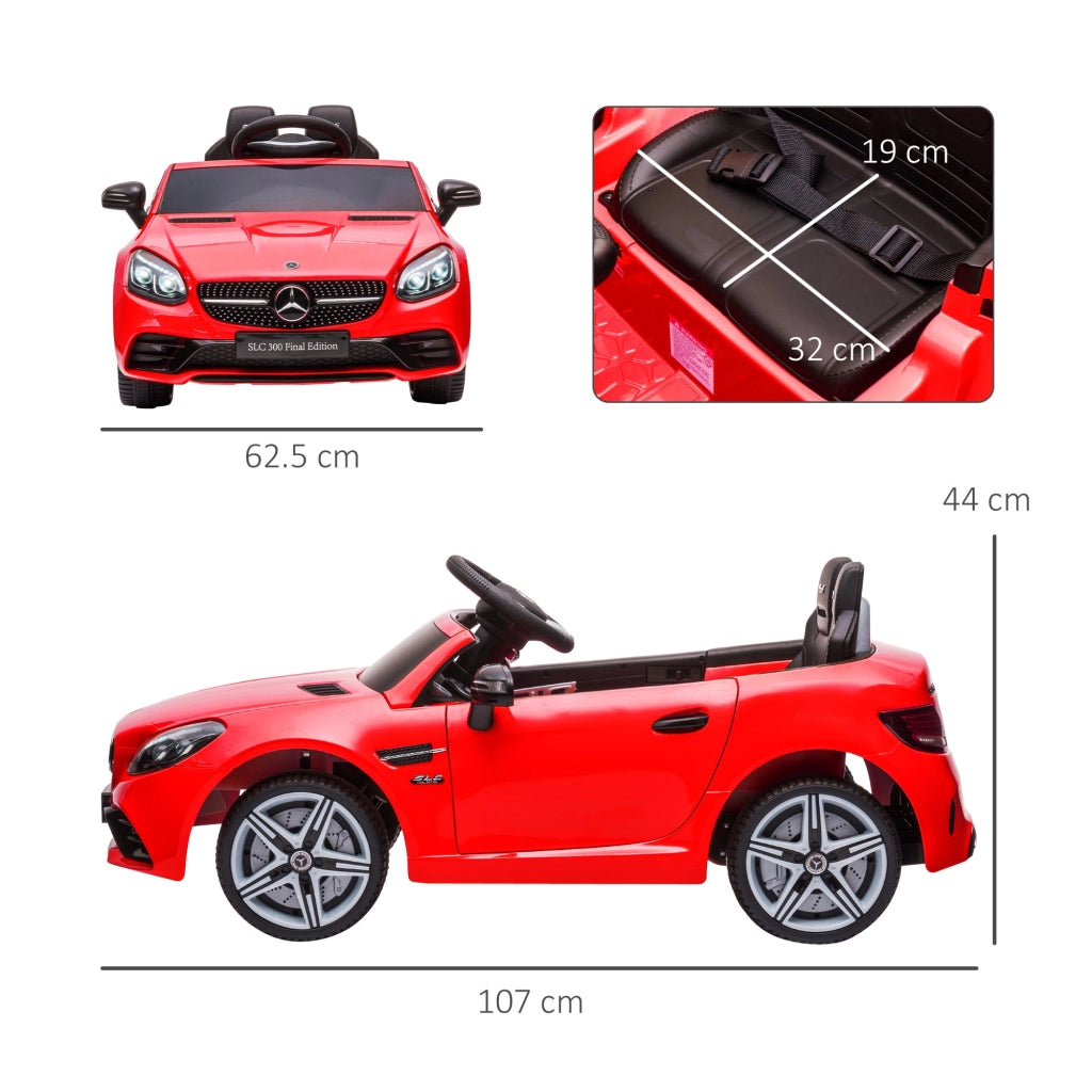 Macchina Elettrica per Bambini Licenza Mercedes SLC 300 con Telecomando Rosso