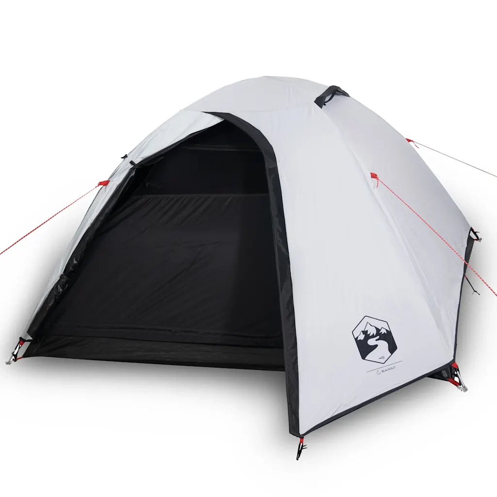Tenda Campeggio a Cupola 4 Persone Bianca Tessuto Impermeabile 94338