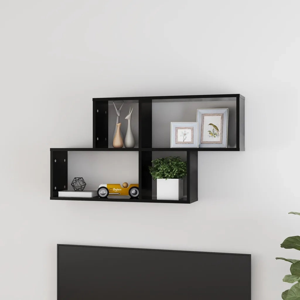Scaffale a Parete Nero 100x18x53 cm in Truciolato cod mxl 72814