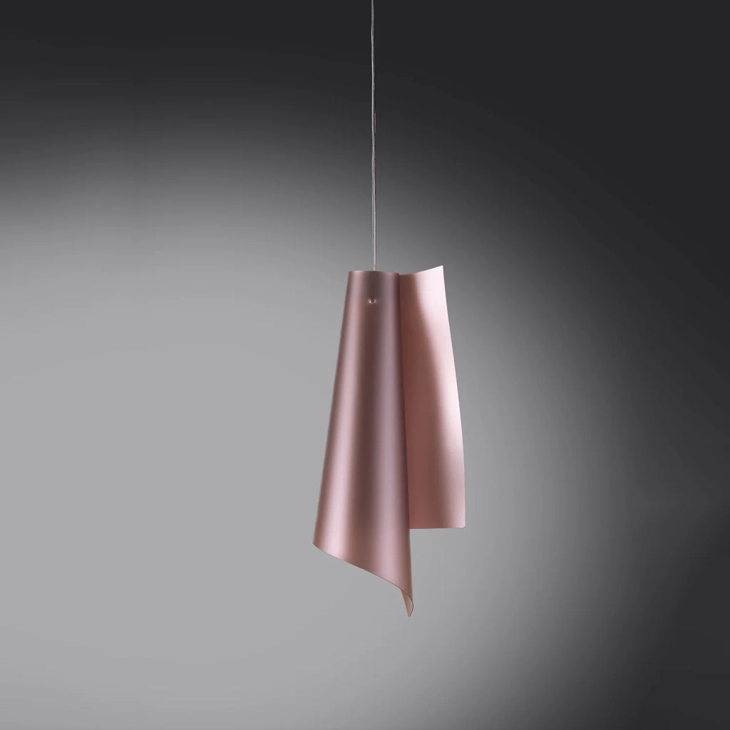 Sospensione Moderna Vela Polilux ® Pink Metal E Metallo Cromo 1 Luce E27 H68Cm
