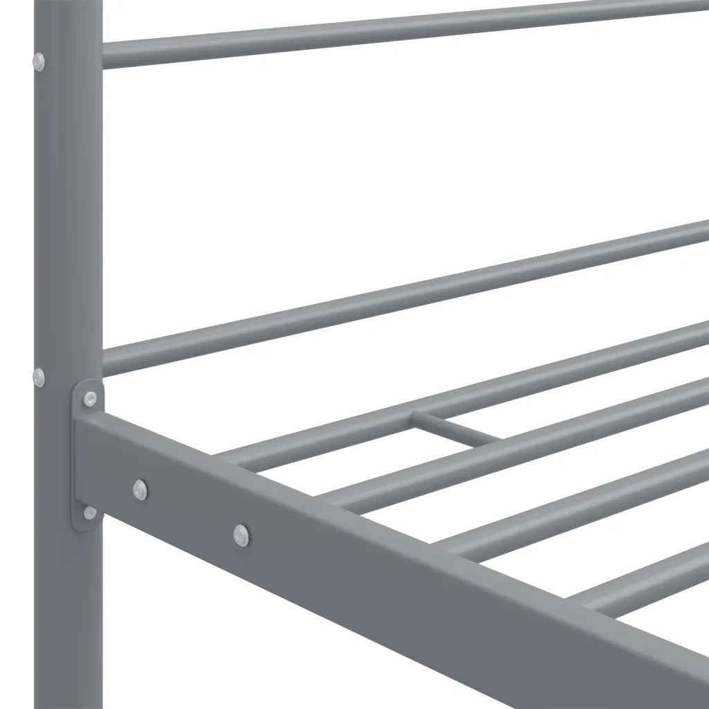 Letto a Baldacchino Grigio in Metallo 200x200 cm