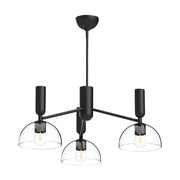 Lampadario JUDE Alora Mood nero opaco vetro trasparente 3xE27