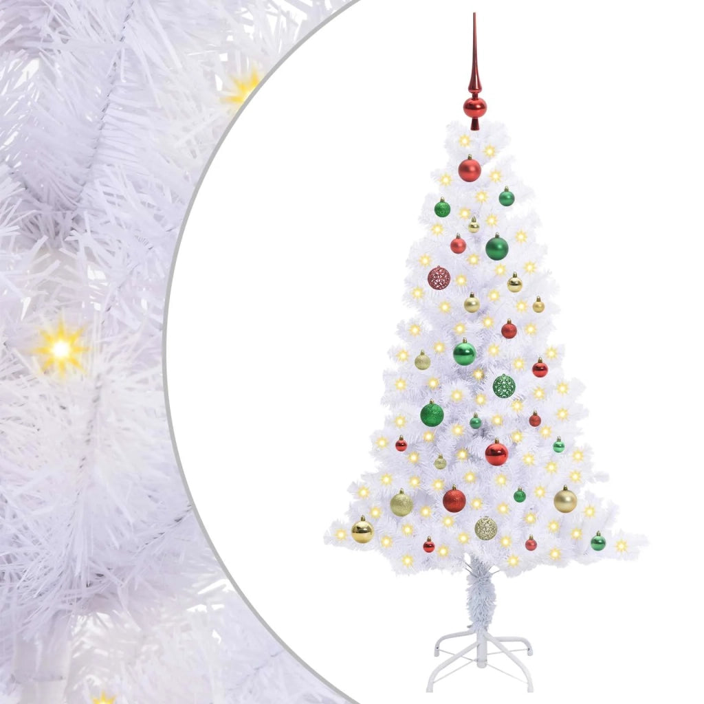 Albero di Natale | Decorazioni natalizie artificiale Bianco 150 cm PVC e Acciaio