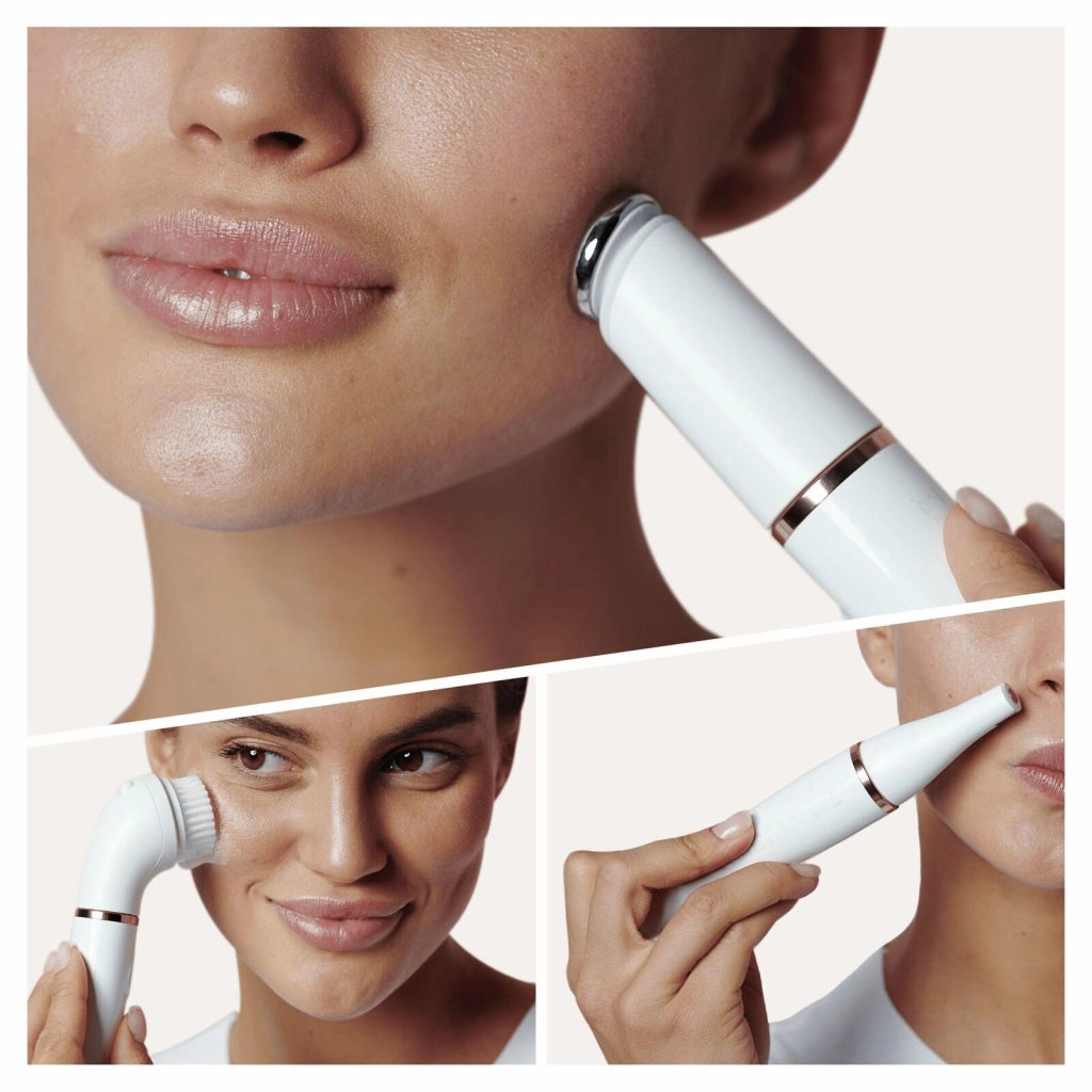 Braun FaceSpa Pro SE911, Bellezza Viso Epilatore Tutto-In-Uno, Incluso Epilatore Per Il Viso Con Dieci Micro Fori, Testina Tonificante E Spazzola Di Pulizia, Ricaricabile Con 90 Minuti Di Uso Senza Fili