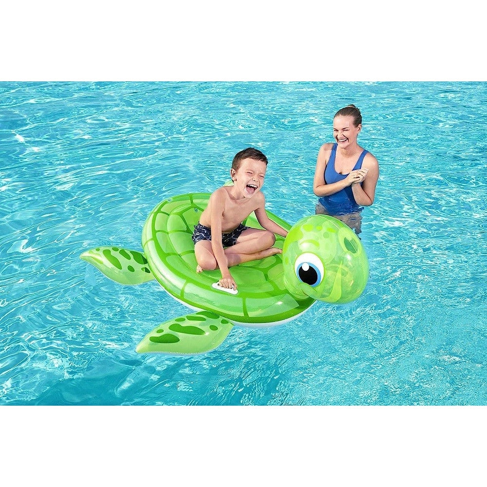 Trade Shop - Cavalcabile Gonfiabile Tartaruga Galleggiante Bambini 140x140 Cm Maniglie 41041 -