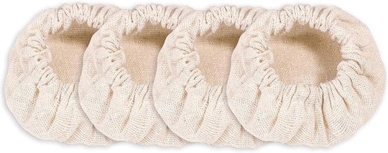 Set di 4 Stoffe per Sostituzione, in Coton Elastico, Non Bleccato e Riciclabile - Adatto per Vaso di 8-10cm.