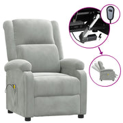 Poltrona Elettrica Massaggiante Grigio Chiaro in Velluto cod mxl 51055
