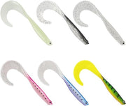 Set 6 pezzi di lama di laccio morbida con coda a torsione - adatto per attacchi a laccio offset e testine standard jig - 12 cm