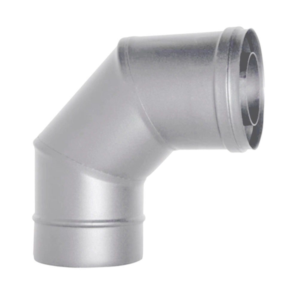 Canna fumaria tubo coassiale INOX curva 90 D. 80/125 INOX CE stufa pellet  Made in Italy