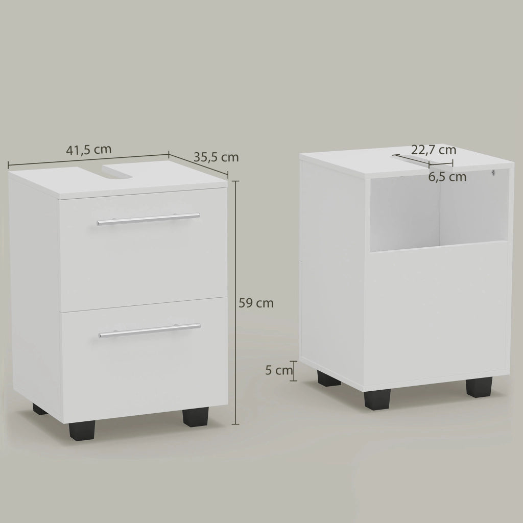 Mobiletto Bagno Sottolavabo con Cassetto ¨C Minimal ¨C Bianco 60x30x