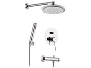Set doccia con soffione, doccia, bocca incasso e miscelatore - serie minimal
