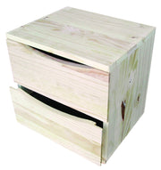 Cassettiera da Tavolo 2 cassetti 30x36x36 cm in Legno di Pino Naturale