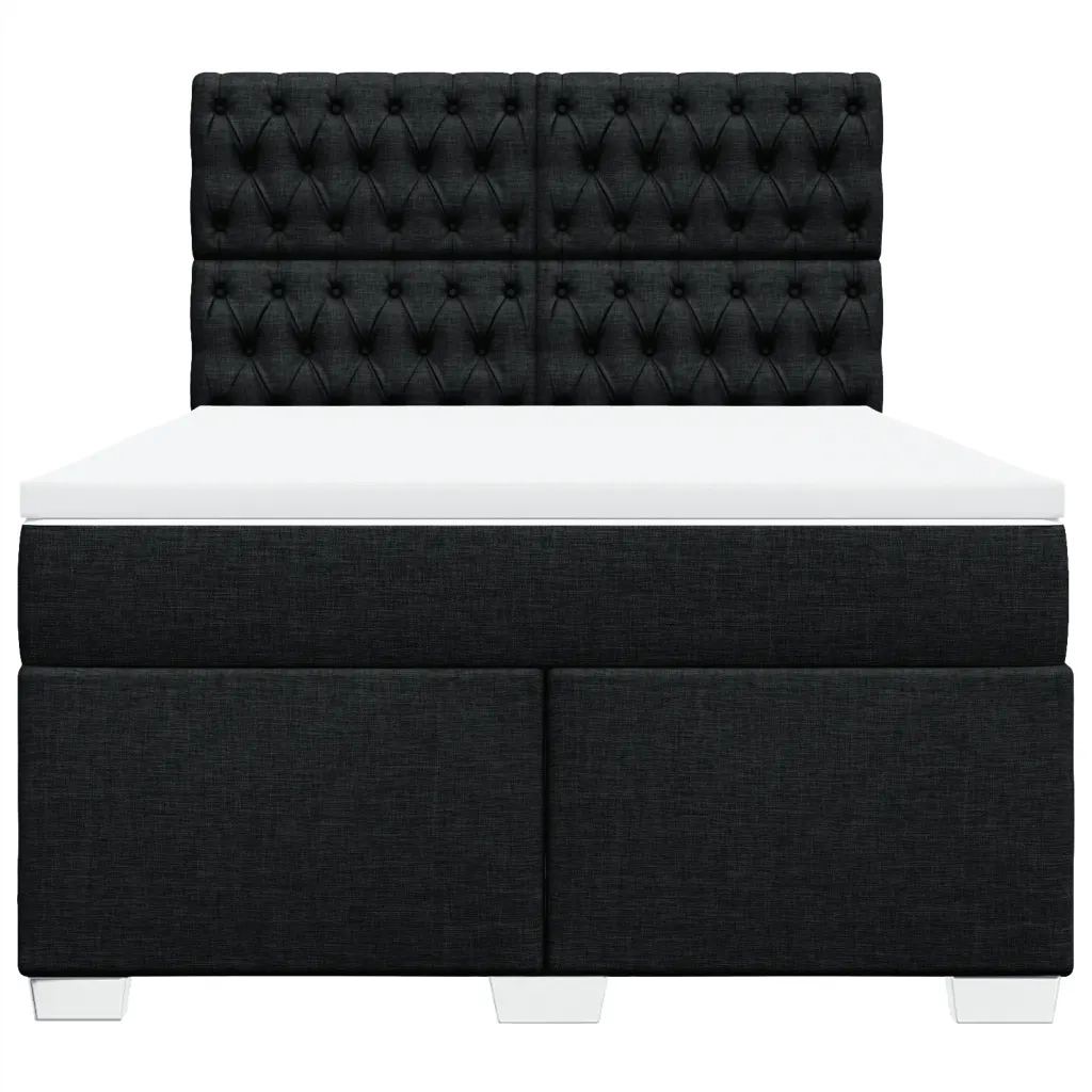 vidaXL Giroletto a Molle con Materasso Nero 140x190 cm in Tessuto