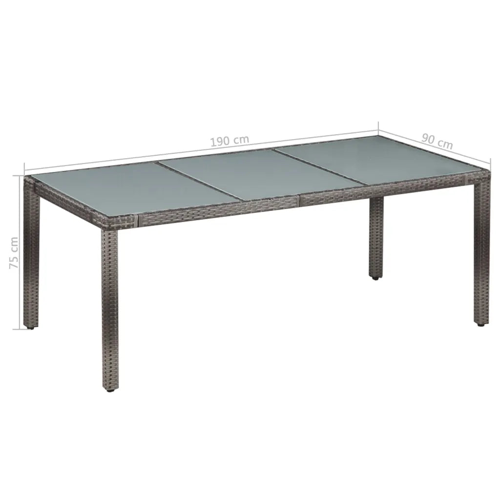 Set da Pranzo da Giardino 9 pz con Cuscini in Polyrattan Grigio 44070